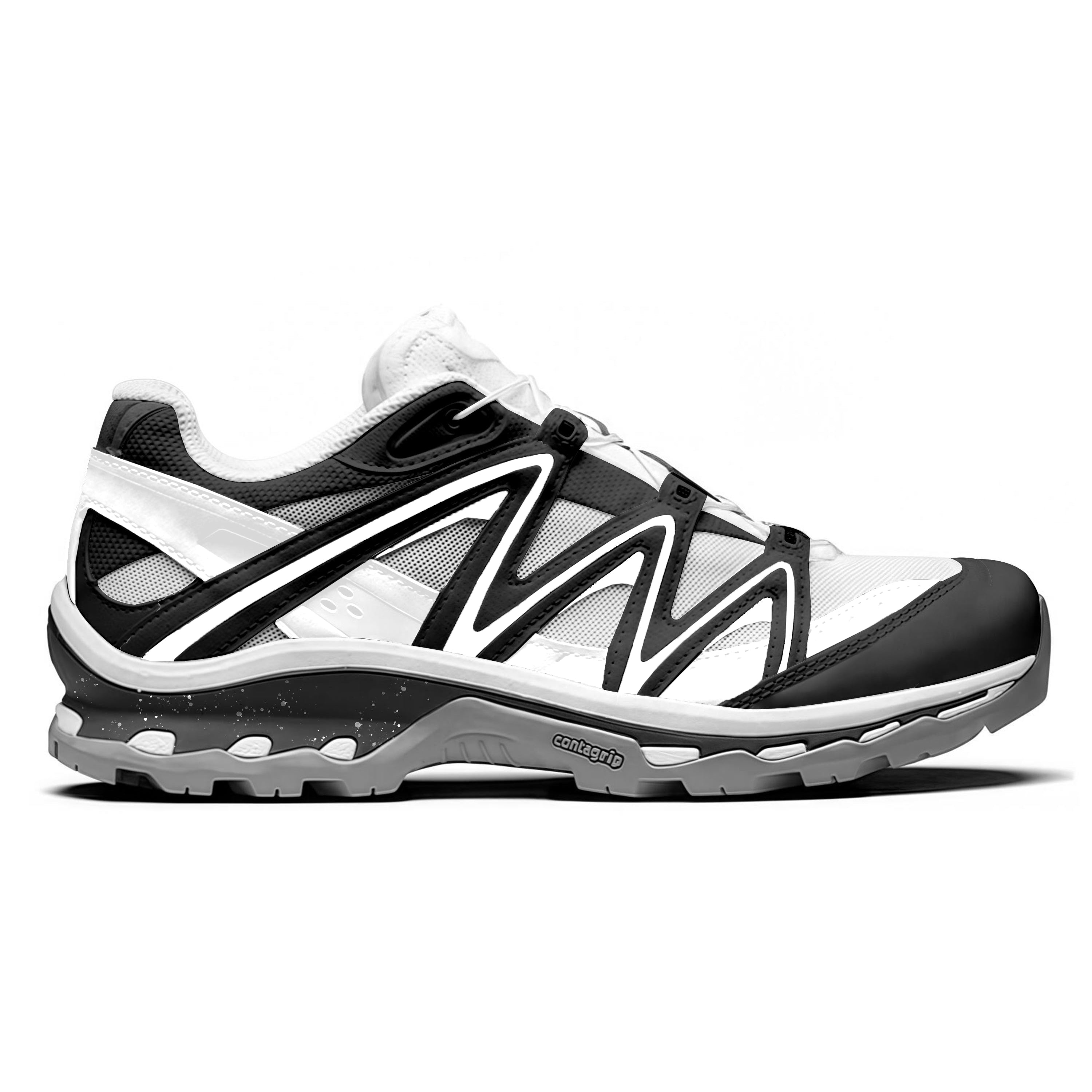 Salomon XT-Quest Unisex Leather Outdoor Shoes – Black, White & Grey